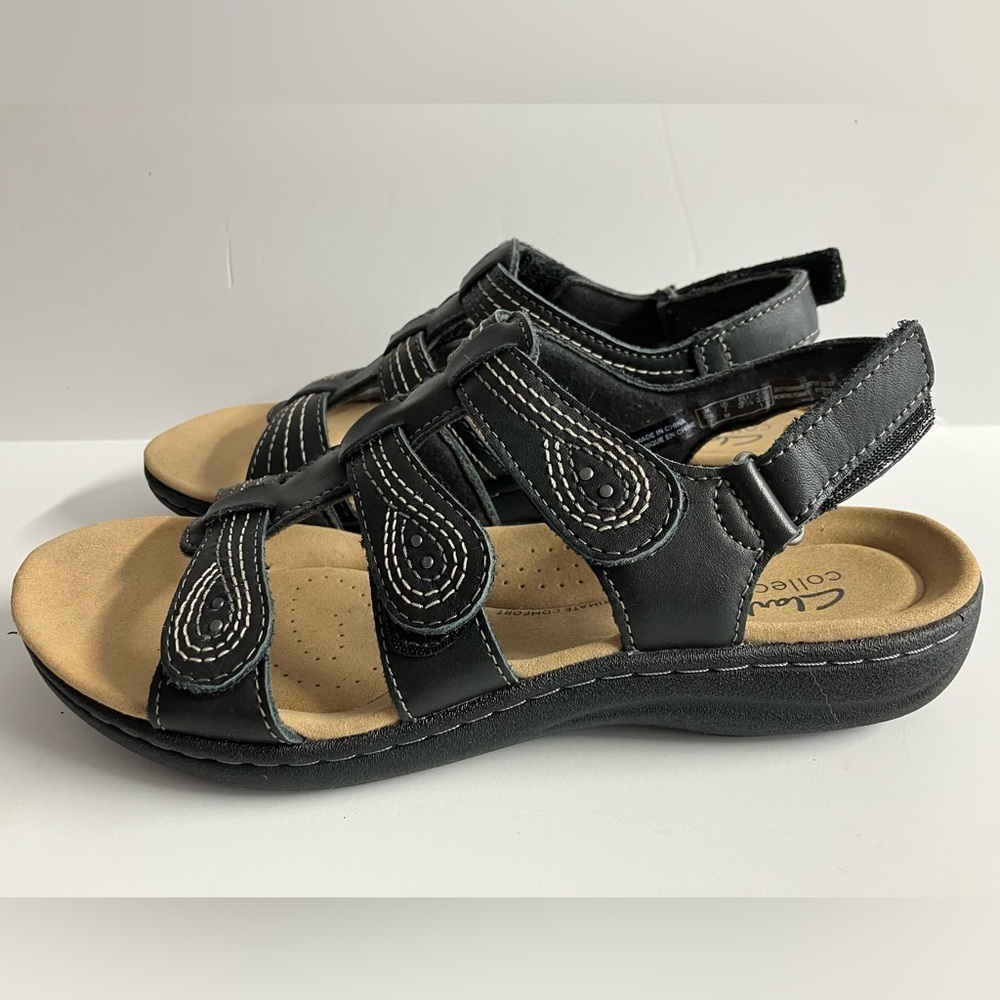 Clarks “Lauriann Vine” Women’s Sandals, 7M, Black, Faux Leather, Casual